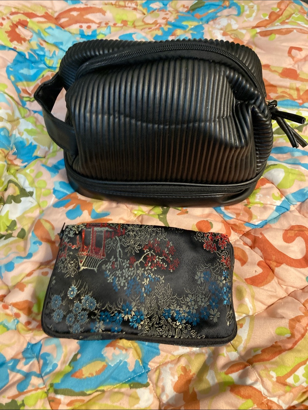Travel Cosmetic Bag & Floral Zip Case